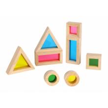 TOOKY TOY koka krāsaino spoguļu klucīšu komplekts, 8 gab. FSC