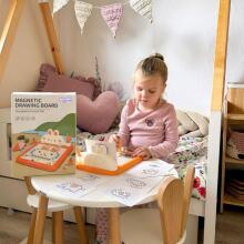WOOPIE magnētiskā Montessori tāfele ar magnētu zīmēšanai - truša un burkāna