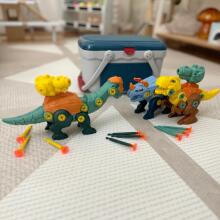 WOOPIE dinozauri skrūvēšanai 3 gab. Konstrukcijas komplekts kastē + urbis un skrūvgriezis