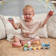 TOOKY TOY Деревянный поезд с блоками животных Монтессори-головоломка