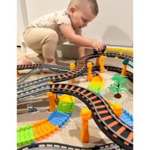 WOOPIE Electric Train 2in1 Race Track Train Viaduct Car XXL 192 el.