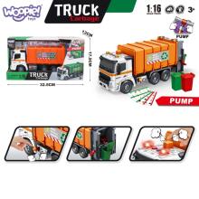 WOOPIE Interactive Garbage Truck Model Scale 1:16 Sound and Light Effects