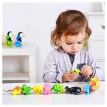 TOOKY TOY Koka pērlīšu diegu vēršanas bloki Jūras dzīvnieki 13 gab.