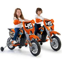 FEBER oranžs 6 V akumulatora krosa motocikls bērniem