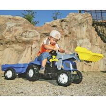 Rolly Toys rollyKid-X New Holland rollyKid traktors ar kausu un piekabi, zils