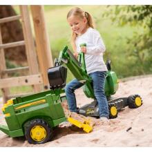 Rolly Toys RollyDigger John Deere ekskavators-riders, zaļš