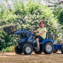 FALK New Holland Blue Pedal Tractor with Trailer from 3 Years