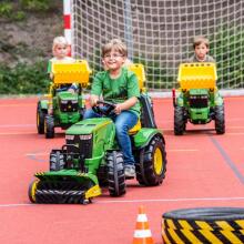 RollyX-Trac Premium John Deere Pedal Tractor Bucket Silent Wheels 3-10 Years up to 50kg Rolly Toys - Green