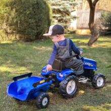 FALK New Holland Large Pedal Tractor with Trailer + Opening Hood from 2 years