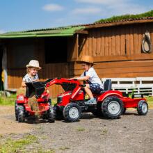 FALK Massey Ferguson Red Pedal Tractor with Trailer from 3 Years