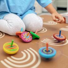 VIGA Colorful Wooden Spinning Top 1pc