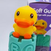 WOOPIE BABY Sensory Blocks Puzzle Pyramid for Squeezing Water Sound Learning the Alphabet Duck 7 pcs.