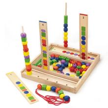 VIGA Wooden Educational Game Logical Beads 104 Pieces Montessori
