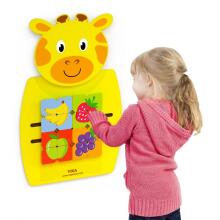 VIGA koka manipulatīvais dēlis Žirafe FSC Montessori sertifikāts
