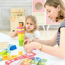 CLASSIC WORLD Puzzle Learning Shapes and Counting 5in1 Domino Sorter MONTESSORI 28 pcs.