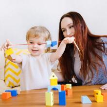CLASSIC WORLD Wooden Threading Blocks Geometric Shapes 21 pcs.