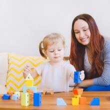 CLASSIC WORLD Wooden Threading Blocks Geometric Shapes 21 pcs.