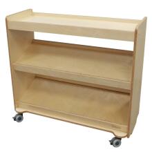 MASTERKIDZ Wooden Bookcase on Wheels with Shelves