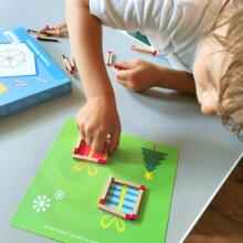 TOOKY TOY Wooden Montessori Puzzle Logic Game Brain Teasers Magnetic Matches for Children 58 pcs.