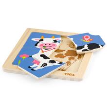VIGA Handy Wooden Puzzle Корова