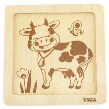 VIGA Handy Wooden Puzzle Корова