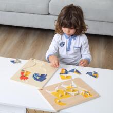 VIGA Koka Montessori Puzles Gailis ar piespraudēm