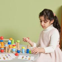 VIGA Wooden Geometric Blocks Puzzle 52 pcs.