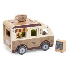 VIGA Food truck Wooden Car Cafe Confectionery