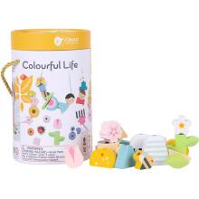 CLASSIC WORLD Wooden Threading Blocks Dressing Children 73 pcs.