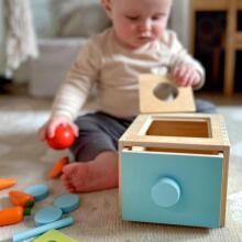 WOOPIE GREEN Koka izglītojošā atvilktne 4in1 Montessori burkānu šķirošanas spēle FSC