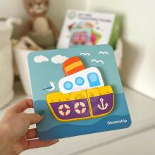 WOOPIE GREEN koka puzles transportlīdzekļi Montessori FSC