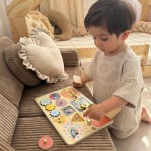 TOOKY TOY Манипуляционная доска Замки Шестеренки Сортер Часы