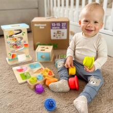 TOOKY TOY ROTAĻLIETU KASTE XXL Montessori izglītojoša kaste 6in1 Sensorā 13-15 mēneši