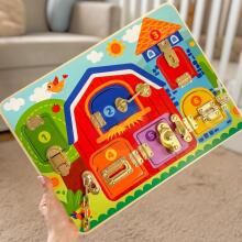 TOOKY TOY manipulatīvā dēļa slēdzeņu attēlu ferma