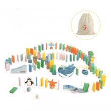 CLASSIC WORLD Koka domino šķēršļu joslas loģikas Montessori puzle 100 gab.