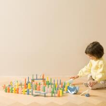 CLASSIC WORLD Koka domino šķēršļu joslas loģikas Montessori puzle 100 gab.