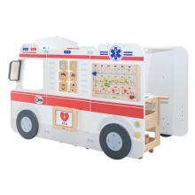 VIGA Large Wooden Ambulance Set Ambulance for Little Rescuers Accessories 25 pcs.