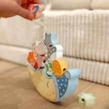 TOOKY TOY Космическая спящая луна балансирующая деревянная головоломка нанизывание Монтессори Космос