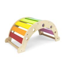VIGA Wooden Rocker Bridge 2in1 Montessori Swing Rainbow