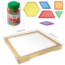 MASTERKIDZ LED Sensory Box Panel + Montessori Mosaic Blocks 140 pcs.