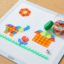 MASTERKIDZ LED Sensory Box Panel + Montessori Mosaic Blocks 140 pcs.