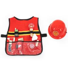 VIGA Mazā ugunsdzēsēja komplekts Veste + Koka aksesuāri 8 gab.
