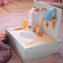 TOOKY TOY Koka tualetes vannas istabai ar aksesuāriem