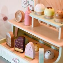WOOPIE GREEN Wooden Ice Cream Shop Set with Ice Cream Stand 16 EL