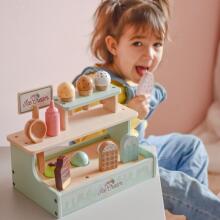WOOPIE GREEN Wooden Ice Cream Shop Set with Ice Cream Stand 16 EL