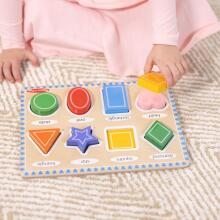 Melissa & Doug Shapes Wooden Art.249866 Montessori koka puzle-dēlis