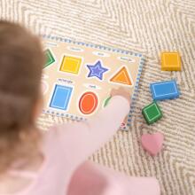 Melissa & Doug Shapes Wooden Art.249866 Montessori koka puzle-dēlis