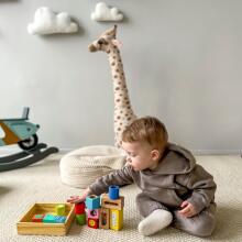 TOOKY TOY Wooden Box Sensory Blocks Multifunctional Puzzle Shapes Sound Touch 12 pcs.
