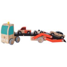 CLASSIC WORLD Wooden Tow Truck + 3 Cars