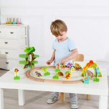 TOOKY TOY koka magnētiskais vilciens dinozauri + figūriņas